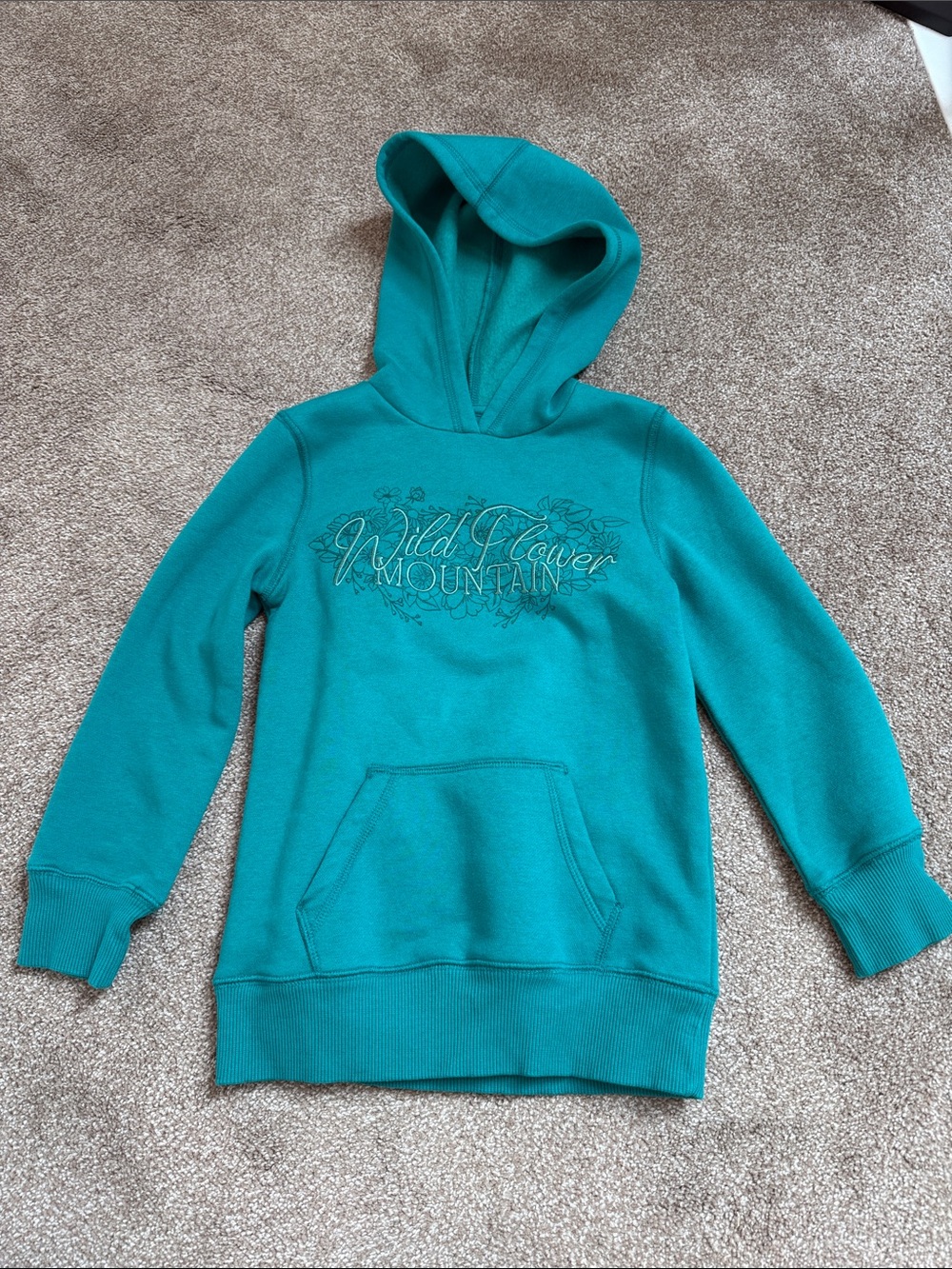 Wild Flower Mountain Teal Girls' Hoodie Sweatshirt